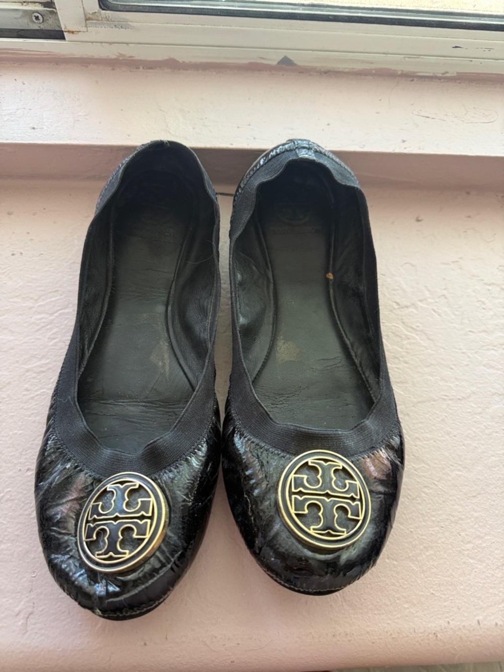 Tory Burch Black Caroline Logo Ballet Flats